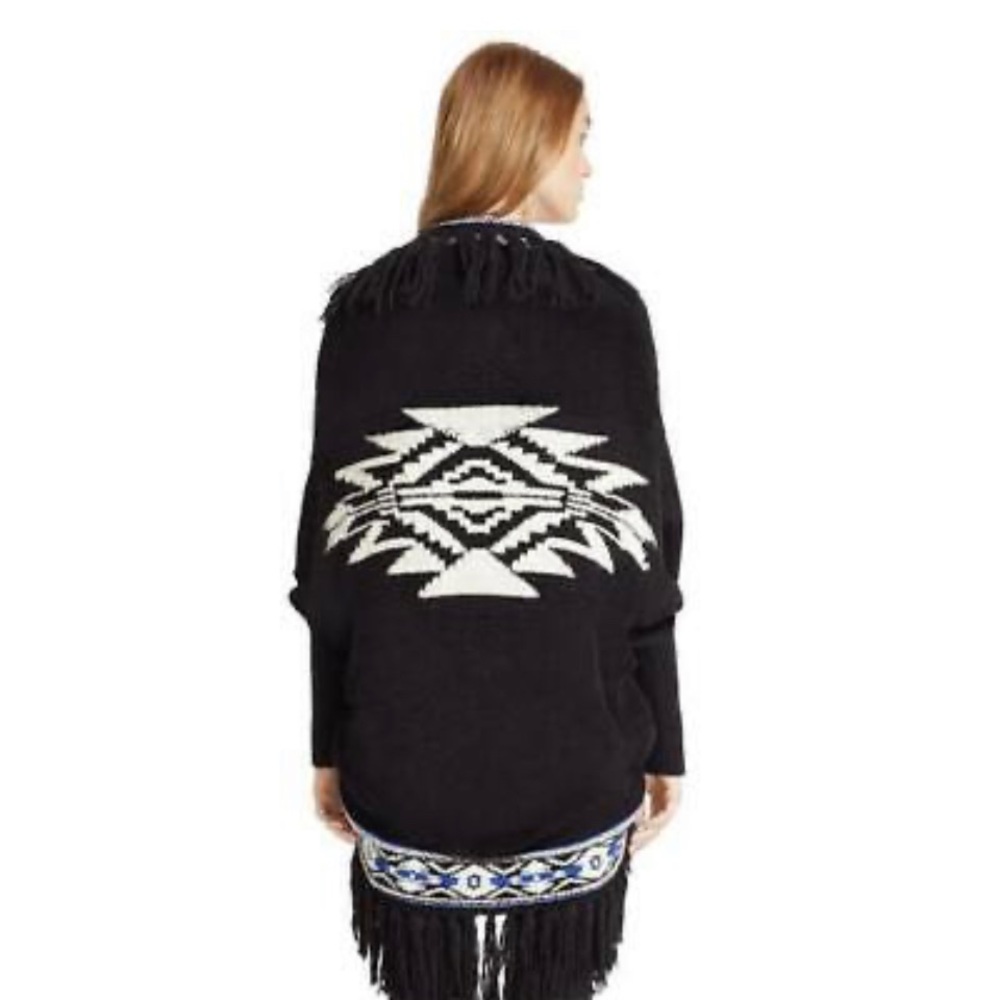 Polo Ralph Lauren Fringe Southwestern Cardigan Sweater Size M/L